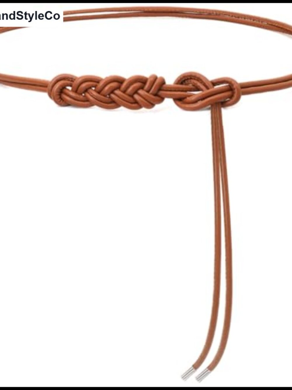 Women's Knot Thin Skinny PU Leather Belt Boho Waist for Dresses